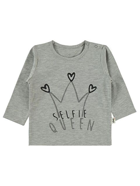 Civil Baby Kalp Taçlı 6-18 Ay Sweatshirt - Gri 9-12 Ay - S000511449-20600