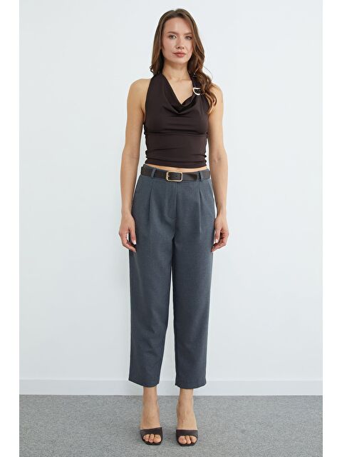 Fullamoda Kemer Detaylı Pileli Cepli Pantolon - S000530054-29666