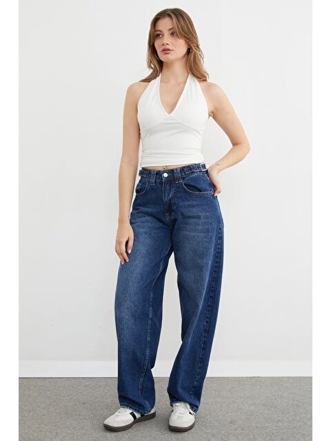 Fullamoda Beli Tokalı Baggy Jean - S000380899-21164