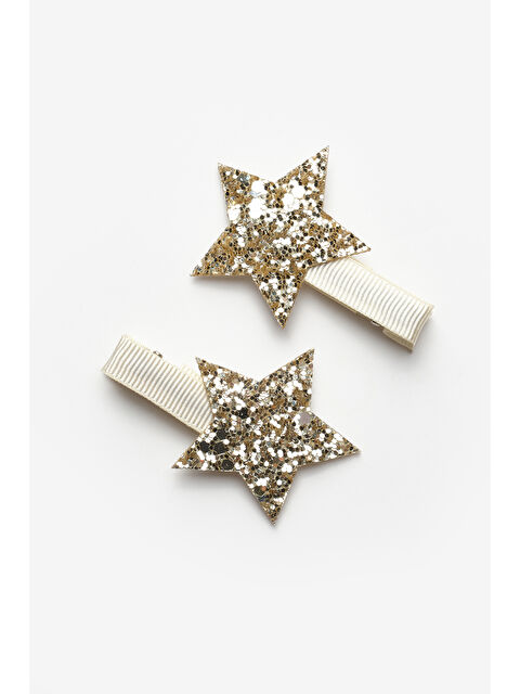 Le Mabelle Altın Simli Yıldız Figürlü 2'li Kız Çocuk Klips Toka - S000446334-20076