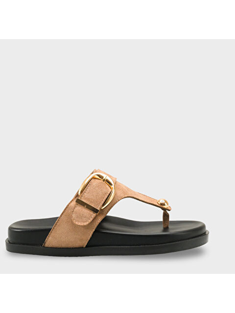 Capone Outfitters Michell Düz Topuklu Parmak Arası Metal Tokalı Kadın Terlik