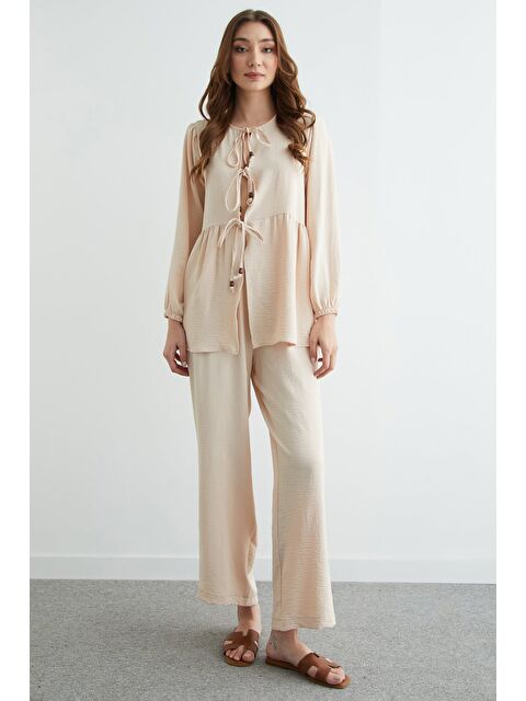 Fullamoda Fullamodest Önü Bağlamalı Ayrobin Kimono 2 Li Takım - S000504003-19928