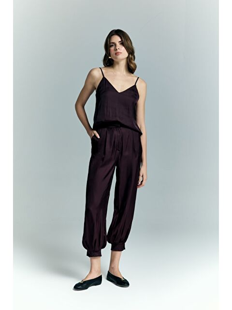 SATEEN Tosca Pantolon - Bordo - S000531626-19951