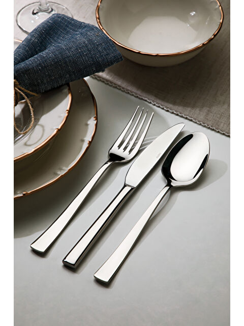 Nehir Deniz Sade 6 Kişilik 18 Parça Kutulu Çatal Kaşık Bıçak Takımı - S000495370-18105