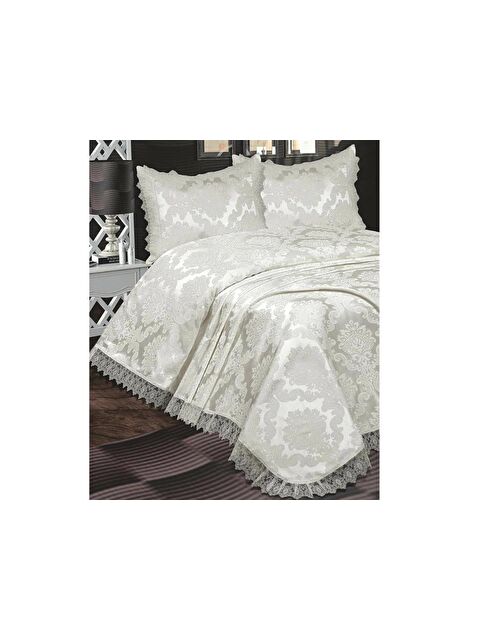 Çeyiz Diyarı Fransız Güpürlü Lunox Yatak Örtüsü Krem - S000496111-19966
