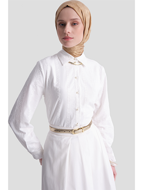 ARMİNE Brode Tunik Ekru