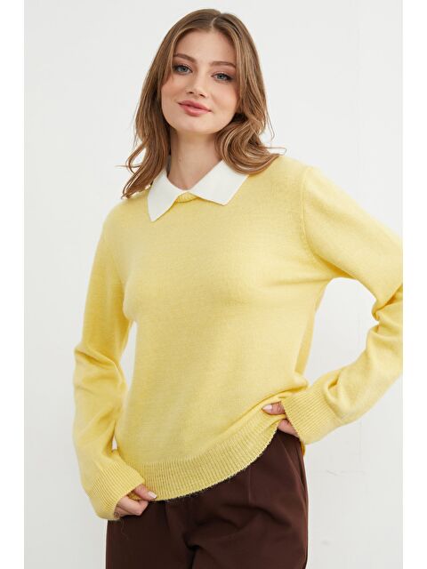 Fullamoda Basic Polo Yaka Triko Kazak - S000483016-20072