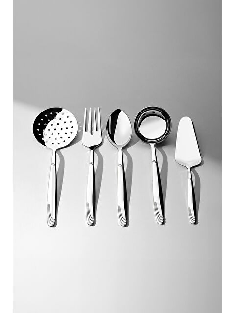 Nehir Lizbon Sade 5 Parça Paslanmaz Çelik Servis Takımı - S000495372-18105