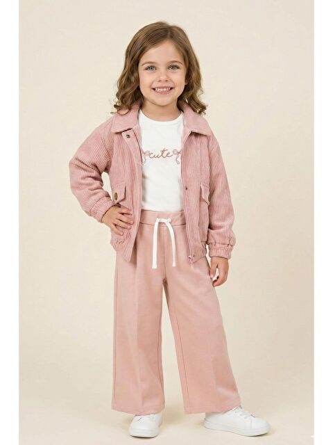 MİNİNİO Kız Çocuk Montlu 3'Lü Takım  - Pudra - S000515068-7152