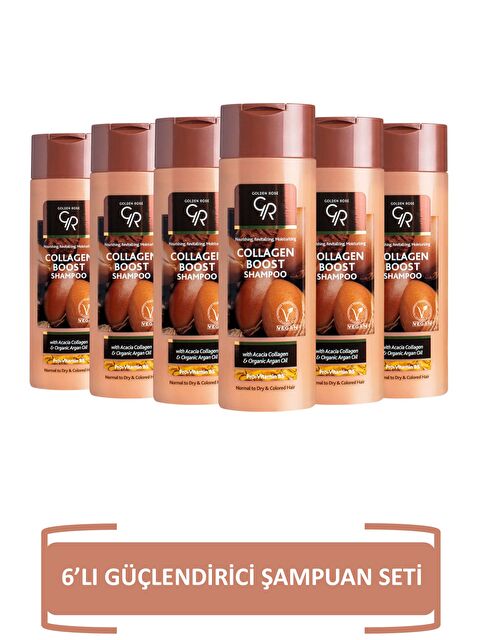 GOLDEN ROSE Collagen Boost Shampoo - Güçlendirici Kolajen Destekli 6'li Şampuan Seti
