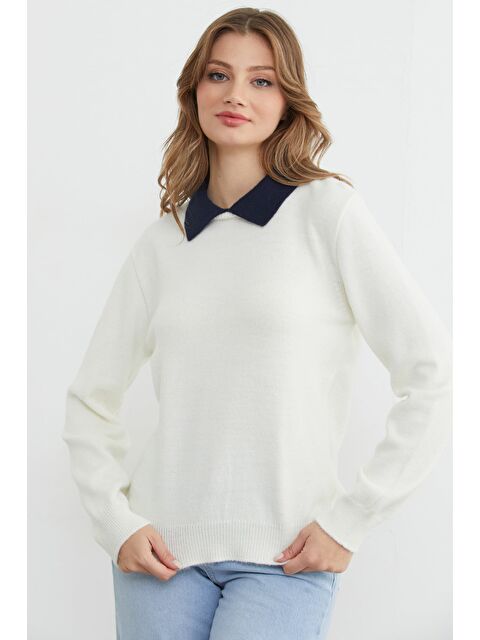 Fullamoda Basic Polo Yaka Triko Kazak - S000483016-19965