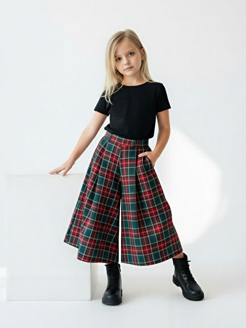 Catz Kids Kız Çocuk Ekose Desen Kali Pantolon Etek - S000513775-37469