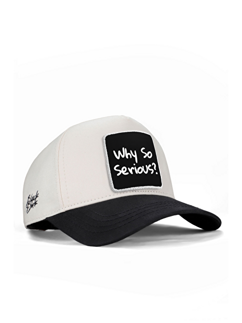 BlackBörk Why So Serious Logolu Siyah-Bej Beyzbol Premium Şapka