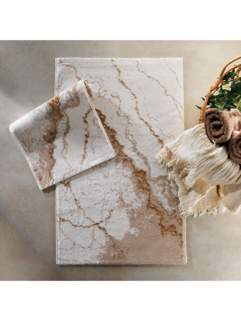 SCHAFER Home Retro 2’li Pamuk Floş Banyo Paspası 60x100 / 40x60 Cm - Gold - S000522921-19413