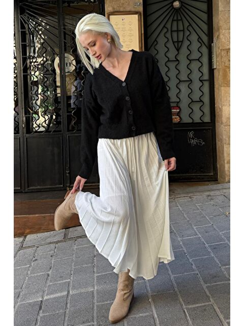 Madmext Siyah V Yaka Kadın Triko Hırka Mg2462 - S000508321-19351