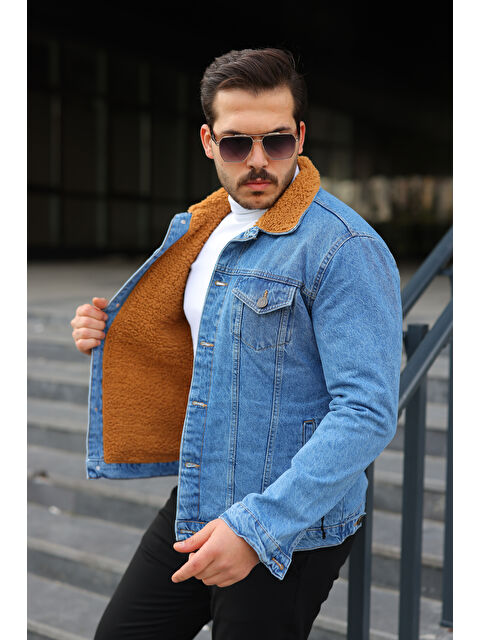 Comstar Erkek Trend Kışlık Içi Kürklü Jean Ceket