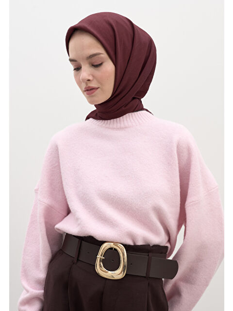 Fresh Scarfs Pamuk Viskon Eşarp Koyu Bordo - S000458568-19952