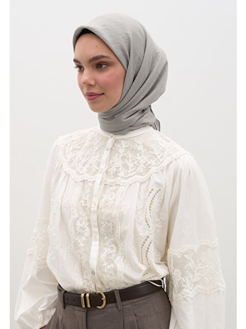 Fresh Scarfs Pamuk Viskon Eşarp Sıcak Gri - S000458568-20600