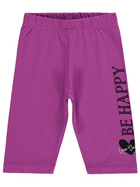 Civil Girls Be Happy Baskılı 2-5 Yaş Tayt - Lila