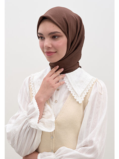 Fresh Scarfs Pamuk Viskon Eşarp Çikolata - S000458568-26416