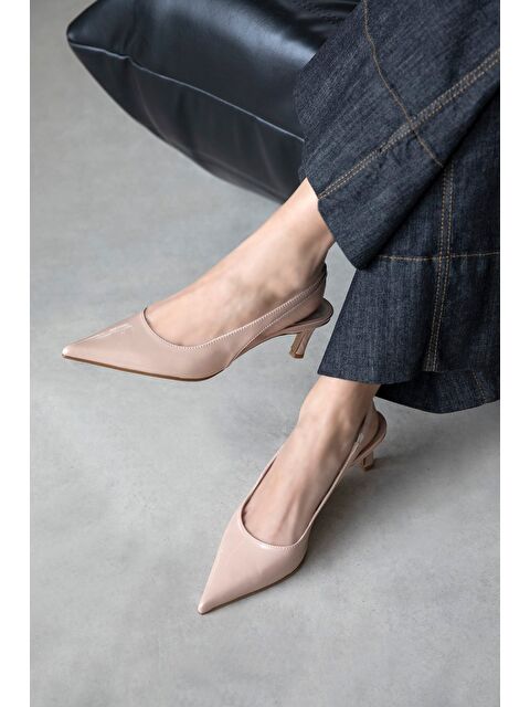 Straswans Molly Kadın Topuklu Rugan Ayakkabı Ten