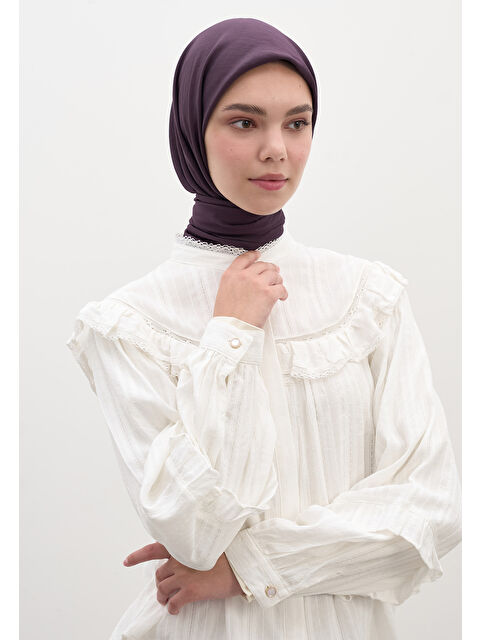 Fresh Scarfs Pamuk Viskon Eşarp Patlıcan Moru - S000458568-20042