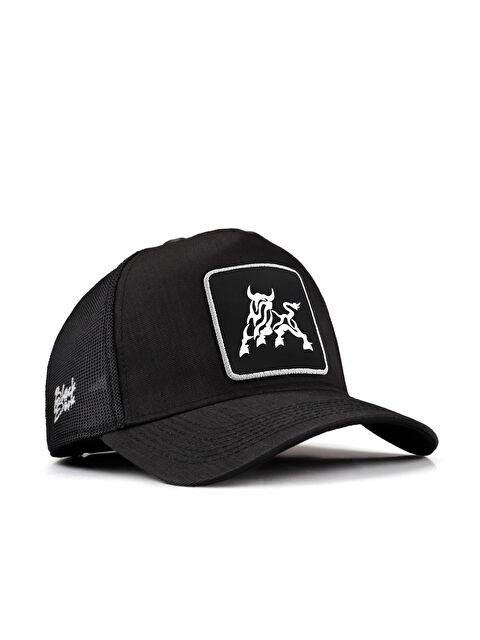 BlackBörk Boğa Logolu Siyah Cordura Trucker Şapka