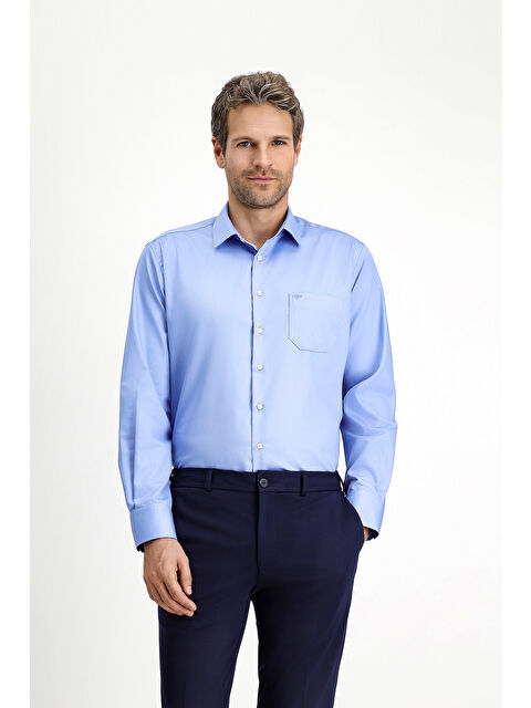 Kiğılı Uzun Kol Non Iron Saten Klasik Pamuklu Gömlek - S000404943-17437