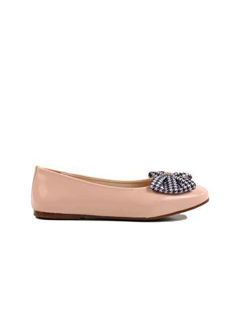 Ayakmod Pudra Rugan Fiyonk Kurdeleli Kız Çocuk Babet 180 F - S000367755-37402