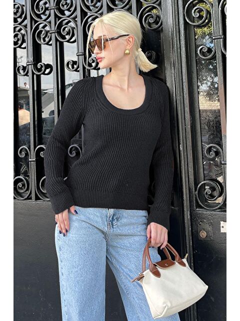 Madmext Antrasit Bisiklet Yaka Basic Örme Kazak Mg2189 - S000437736-29666