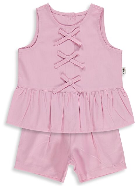 Civil Baby Çiçek Nakışlı 6-18 Ay Takım - Pembe