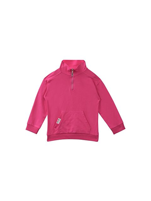 ZEYLAND Unisex Çocuk Yakalı Fermuarlı Sweatshirt - Fusya - S000316023-18686