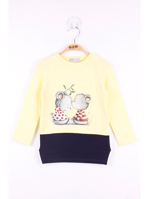 Toontoykids Kız Çocuk Fare Baskılı Tişört