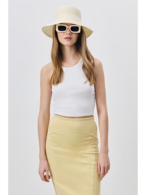 C&City Hasır Plaj Şapkası Y25730-20 Krem - S000388274-19966