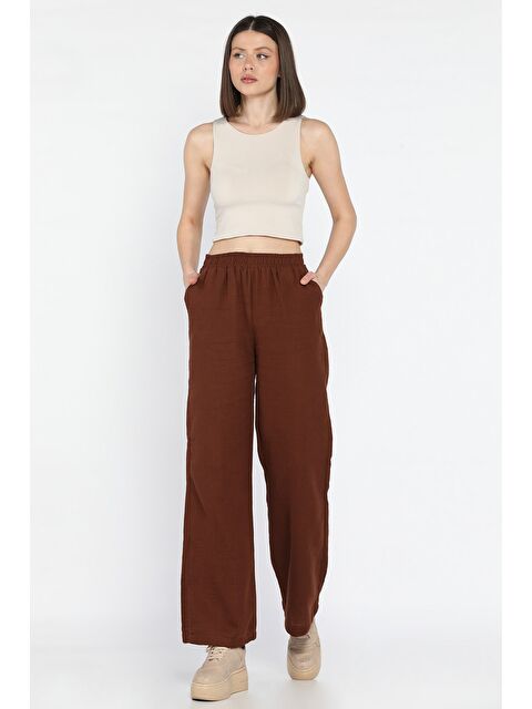 Gülseli Kadın Bel Lastikli Palazzo Pantolon - S000373361-19413