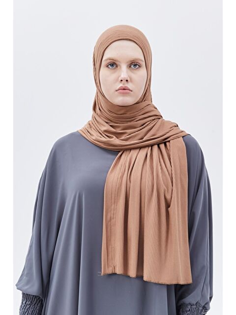 Altobeh Hazır Pratik Geçmeli Lüks Organik Çizgili Kaşkorse Şal Çapraz Hizalı - S000420225-14955