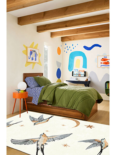 Homefesto Dekoratif Özel Tasarım Yıkanabilir İnce Kaymaz Tabanlı Modern Halı KECE FR43 - S000354260-19966