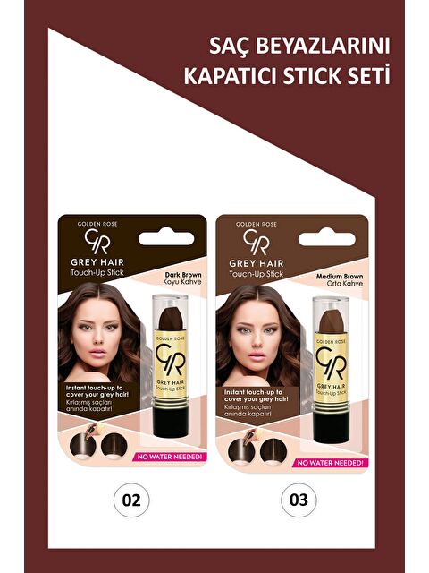 GOLDEN ROSE Grey Hair No:02-03 Saç Beyazlarını Kapatıcı Stick