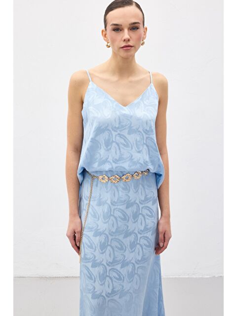 SATEEN Lior Askılı Bluz - Bebe Mavi - S000516580-3642