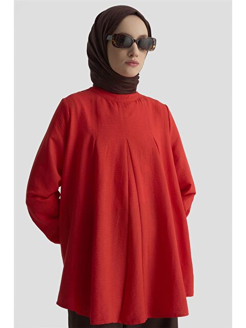 ARMİNE Pile Detaylı Bluz 25Kd1001 Kiremit - S000489744-18657