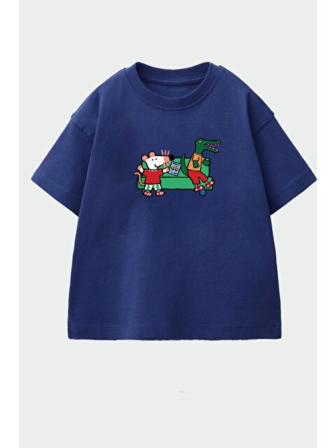 Monila Erkek Çocuk Pamuklu Bisiklet Yaka Baskılı T-Shirt - S000521328-21164