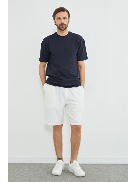 Fullamoda Fitilli Beli Bağlamalı Armalı Şort