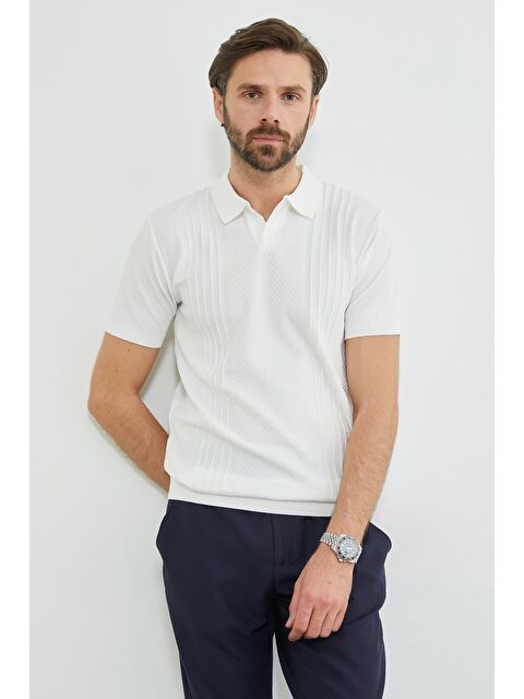 Fullamoda Fitilli Apaş Yaka Triko Tişört