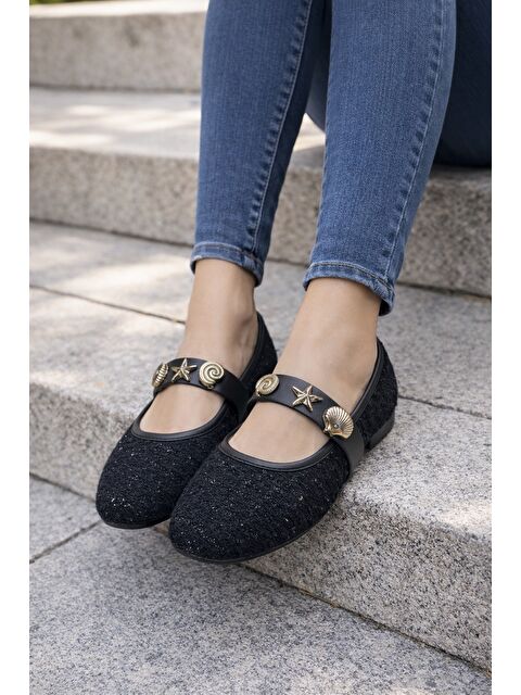 MODAFRATO CAPRI Tiftikli Turalı Babet Günlük Kadın Ayakkabı Ev Babeti - S000501731-19351