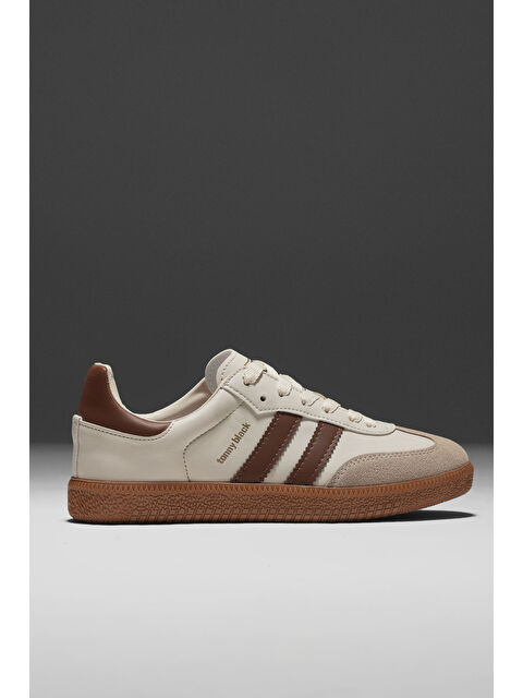 TONNY BLACK Unisex Bej Termo Taban Yanı Şeritli Bağcıklı Spor Ayakkabı - S000320416-19928