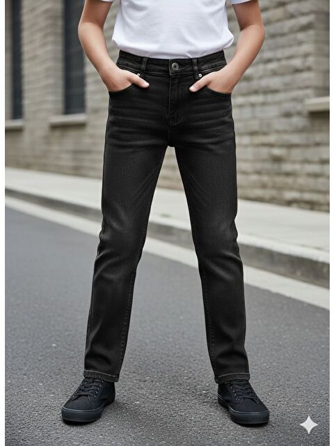 Pina Kids Erkek Çocuk Elastanlı Taşlanmış Jean Pantolon PNT2606 - S000490923-19351