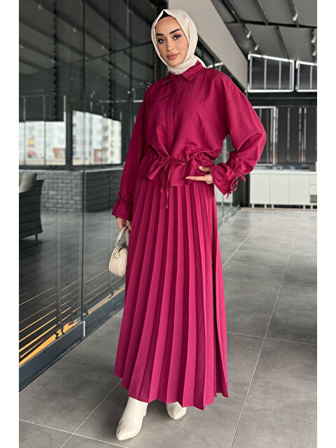 Julude Kadın Pileli Etek Gömlek Tesettür İkili Takım - S000365156-19951