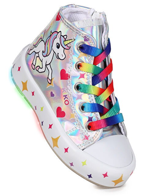 Kiko Kids Pames Fermuarlı Işıklı Kız Çocuk Spor Ayakkabı