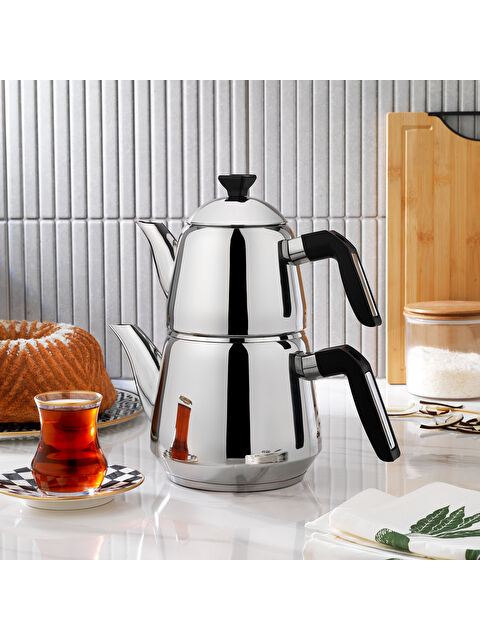 SCHAFER TeeHaus Çelik Çaydanlık Takımı 4 Parça-Siyah - S000362162-19351