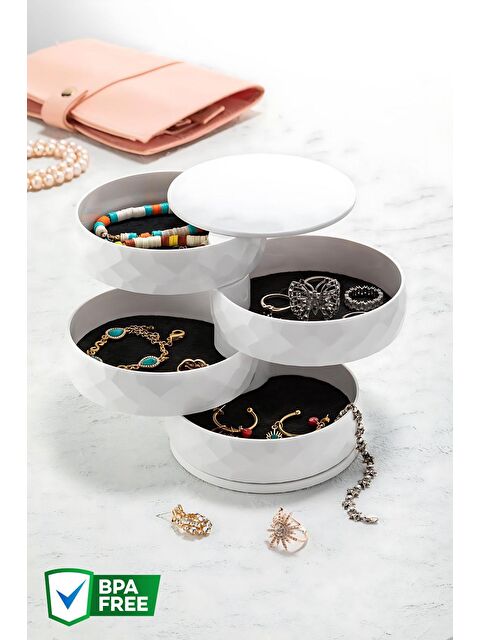 Nandy Home 4 Katlı Yuvarlak 360 Derece Dönebilen, Diamond Takı Organizeri - S000173987-20063